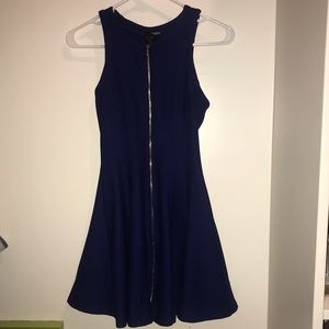 royal blue zip up dress